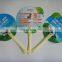plastic white stick summer advertising gift promotional hand fan