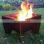 corten steel outdoor antique square large gas fire pit