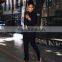 Wholesale custom logo trending womens bodycon outfits clothing zip opening sweatsuit sets
