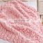 Heavy Cozy Premium Pink Chunky Handmade Knit Yarn Wool Blanket for Bedroom deco