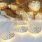 Mini 3Meters With 20Lamps Silver Heart Shape Battery Powered Led Copper String Lights