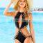 Women black Sexy Neoprene Bikini Set Neoprene Swimsuit bikini contest sexy swimwear