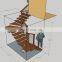 USA Construction Standard Modern Staircase Interiors Double/Single Keel Stairs With Wooden Tread