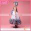 Cute white and grey long feather dresses with bowknot for young girl