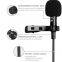 Professional Lavalier Lapel Microphone Omnidirectional Condenser Mic for iPhone Android Smartphone for Youtube Interview Video