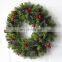 Amazon Hot Sold Ornaments Gift Handmade Wreath Front Door Decoration Xmas Large Wholesale Artificial Christmas Wreaths