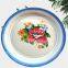 Round big enamel serving tea tray
