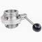 Food Grade 304 316 Sanitary Sms Din Round Manual External Thread End Connect butterfly Valve
