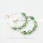 2015 New Design Gold Plated Circle Teardrop Green Glass Beads Fashion Earring