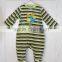 China cheap striped bodysuit cotton footed pajamas newborn baby clothes romper