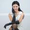 sexy women long style lambskin leather gloves with ruffle design