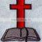 New using embroidery machine sew out Cross with dove 100%embroidery patches for sale.