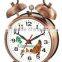 4 metal case mechanical alarm clock mechanism, retro design clock, desktop clock