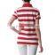 Colorful women fashion polo shirt,short sleeve ladies' striped polo t-shirt ,ladies polo collar t-shirt