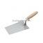 German pattern bricklaying trowel with wooden handle, carbon steel blade