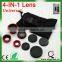 new product mobile phone camera lens 4 in 1 Universal Fish Eye Lens+Macro+Wide Angle+Telephoto Lens