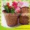 Handmade bamboo flower planting basket with plastic bag