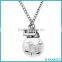 Fashion Women Jewelry Letter Silver Round Tag Pendant Chain Statement Necklace