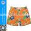 Cutom bottoms out printed 100% polyester swim shorts for men