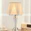 high end clean crystal table lamp with white empire fabric lampshade for home decor SAA UL CE certificate