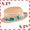 Solid Band Summer Cheap Straw promotional fedora hat