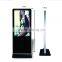 Large size full HD Indoor and outdoor 46 inch floor standing ultra thin advertising led TV display with wheels