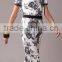 Pretty Steps 2016Women Short Sleeve Loose Jumpsuit Romper Trouser Long Pants Printed Jumpsuit For Ladies