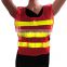 Ansi Hi vis Red Yellow conspicuity vest with pvc reflective taps road and working safety warning sleevel
