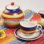Haonai High qulaity colorful Ceramic teapot Coffee cup Sets