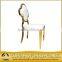 hot sale wedding chair with white pu cover and golden frame