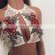 Wholesale front open lingerie black ladies sexy crop top embroidery bra