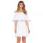 Good quality silk chiffon dress patterns ladies white backless short dress