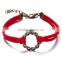 unique circle charm suede leather bracelets diy circle charm woven cord bracelets for love couple gifts 2016