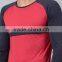 Men Red Navy Blue T-Shirt Custom Color Round Neck Long Raglan Sleeves Bodybuilding Tee 60% Cotton 40% Polyester Material
