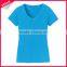Short Sleeve Bulk Deep V-neck Women Cotton Plain Blank Tshirt
