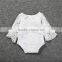 S17522A Newborn Girls White Ruffles Sleeve Sliders Baby Lace Jumpsuits
