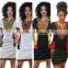 Walson Sexy tight national wind high elastic printing package hip zipper dress of women