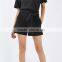 Big discounts special design A-line tie waist black shorts womens