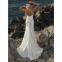 Spaghetti strap light satin bridal wedding gown