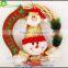 Wholesale christmas wreath decorations Santa And Snowman Fabric Christmas Wreath Christmas tree decoration