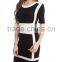 Fashionable pencil skirt Europe and Europe pure color splicing short-sleeved dress with buttock skirt PS03
