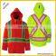 Zipper Reflective Hi-Visibility Safety Workwear With Detachable Hoody