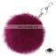 Fashion Charm Genuine fox Fur pom pom ball for keychain/ handbag pendant