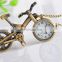 New Retro Mini Bronze Bike Bicycle Design Keychain Quartz Pocketed Fob Watch Pendant Necklace Fashion Sweater Key Chain Gifts