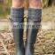 fashion floor socks with cable knit turnover ,knitted leg warmers women