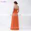 Orange Bridesmaid Dresses Cheap Floor Length Pleated Peach Color Chiffon On Sale Halter Bridesmaid Dresses