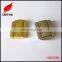Shiny gold metal lock for wooden box