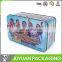 rectangular tin box with sliding lid for football star card tin storage container