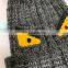 Embroidered Logo 100% Acrylic Knitted Hats Pompoms Cap pompom hat