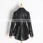 TWOTWINSTYLE PU Leather Lapel Collar Long Sleeve Asymmetrical Plus Size Casual Women's Jacket